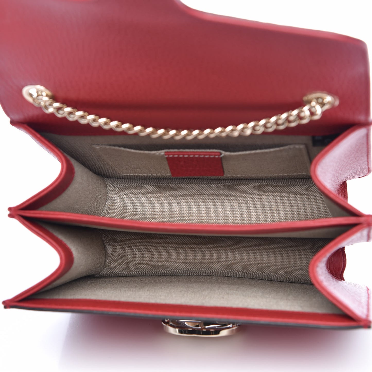 Dollar Calfskin Small Interlocking G Shoulder Bag Red