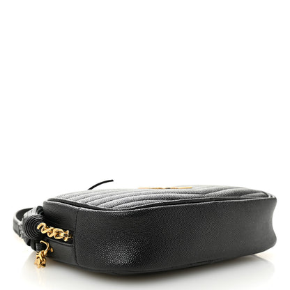Saint Laurent Grain De Poudre Matelasse Monogram Mini Lou Camera Bag Black 4 of 10