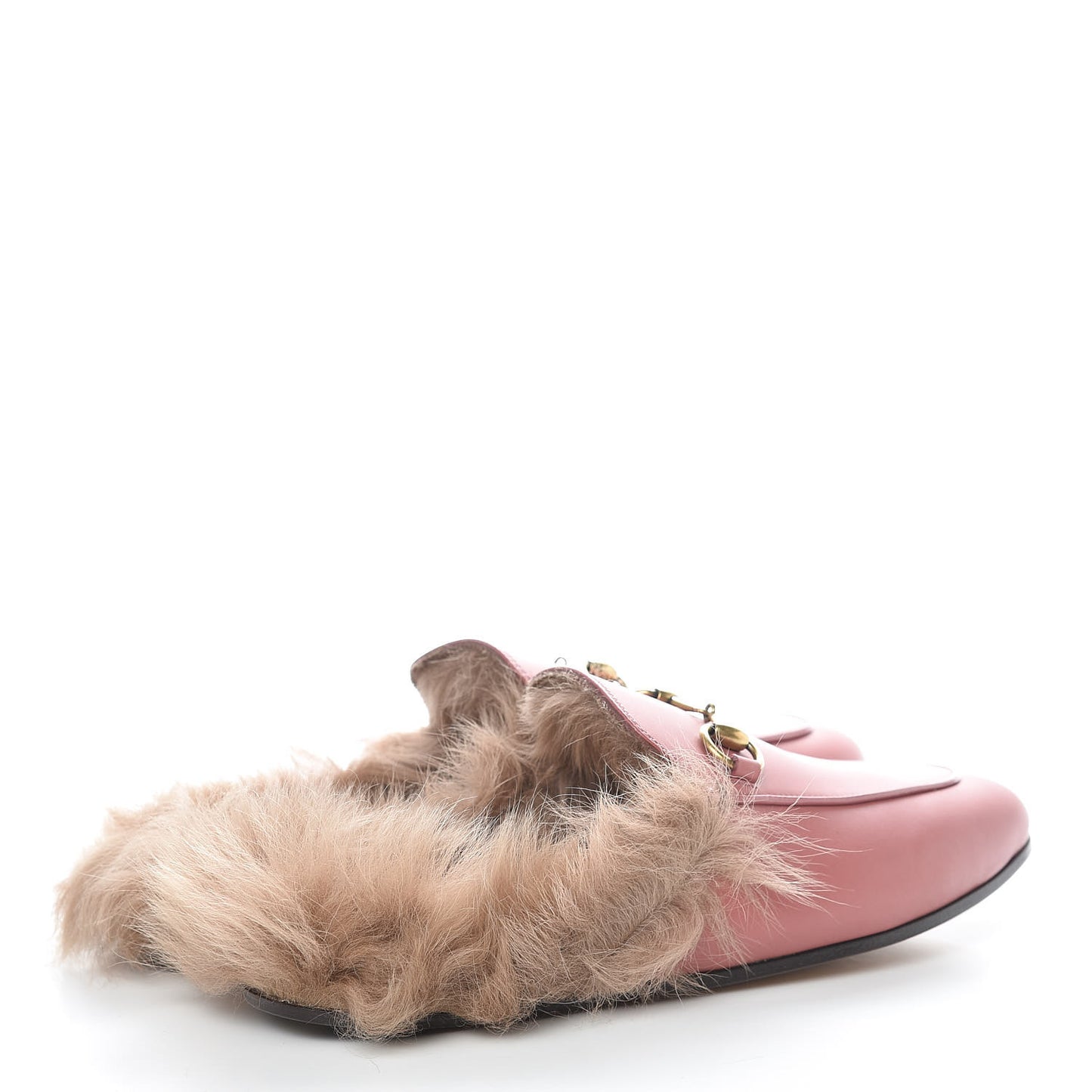 Calfskin Fur Womens Princetown Slippers 36 Lipstick Rose Natural