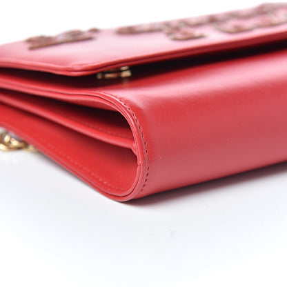 Dolce & Gabbana Vitello Embellished L'amore Wallet On Chain Rosso 8 of 11
