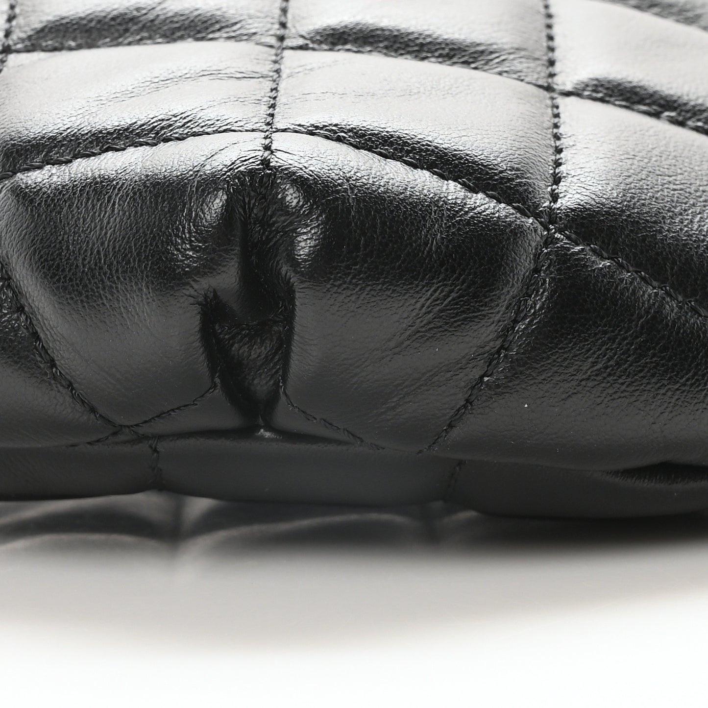 Calfskin Quilted Waist Belt Bag Black