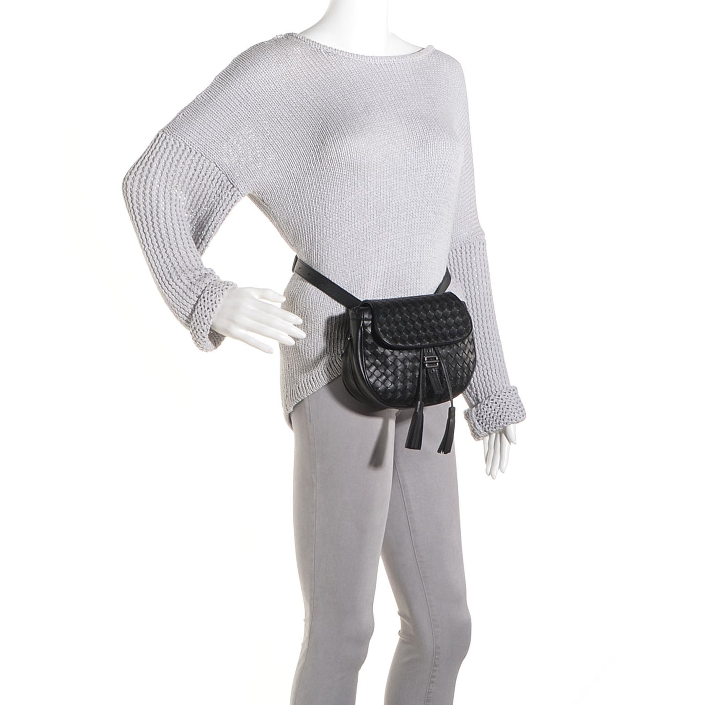 Nappa Intrecciato Small Belt Bag Nero Black