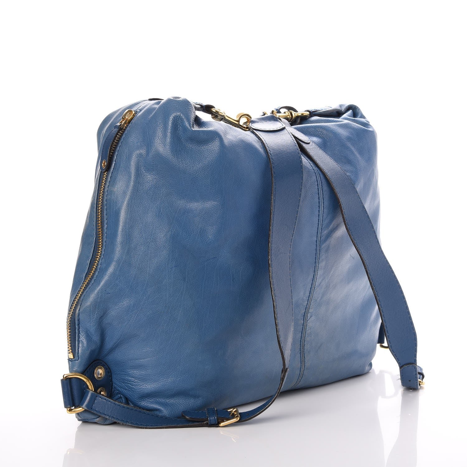 Gucci Lambskin Large Darwin Convertible Backpack Blue 3 of 9