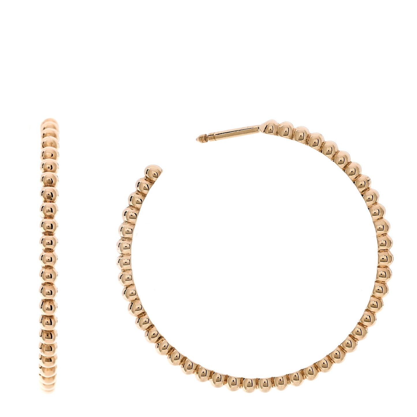 18K Yellow Gold Perlee Hoop Earrings