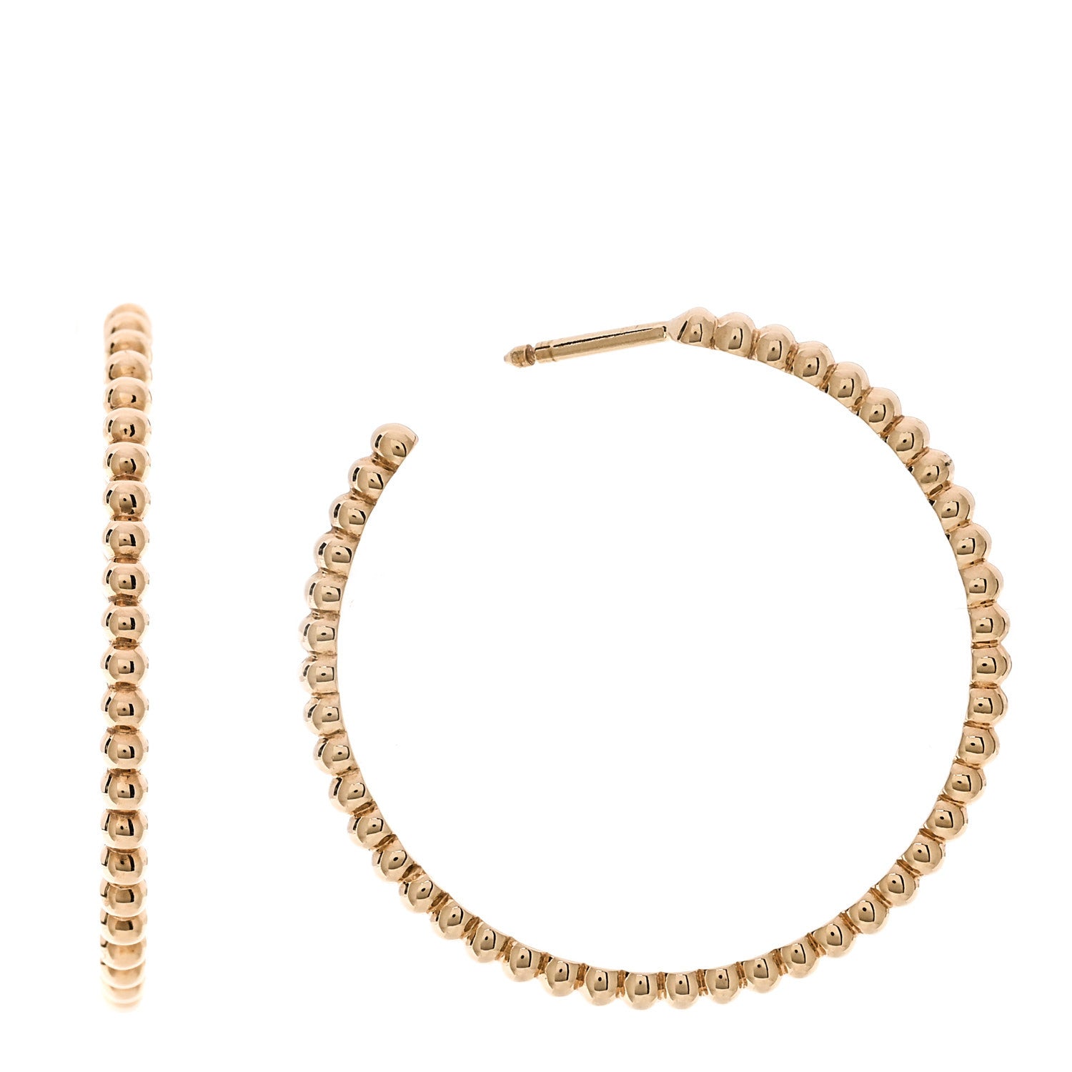 Van Cleef & Arpels 18K Yellow Gold Perlee Hoop Earrings 1 of 5