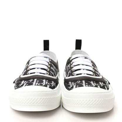 Christian Dior Technical Canvas Mesh Oblique Printed Mens B23 Low Top Sneakers 42 Black White 2 of 8