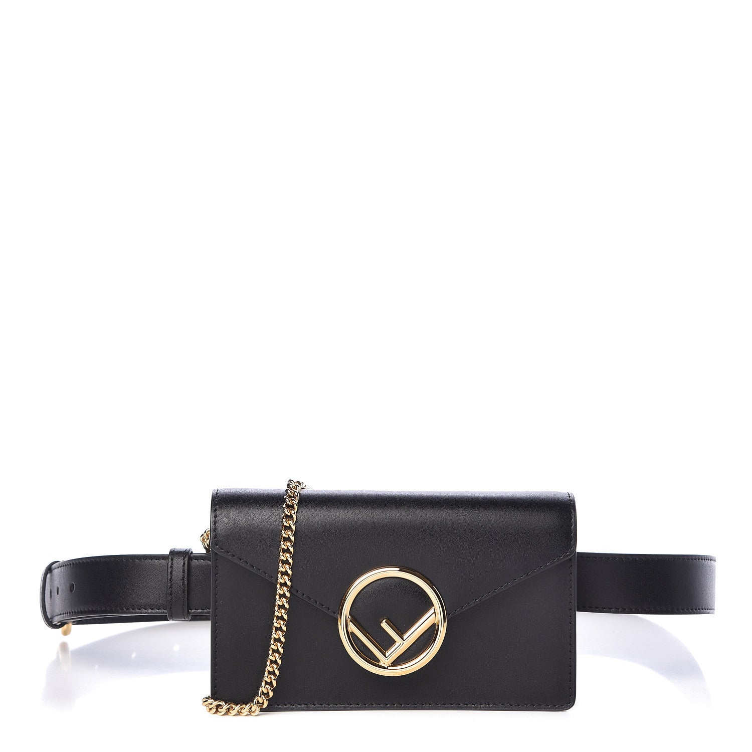Fendi Vitello Liberty Lucido F is Fendi Envelope Belt Bag Black 1 of 12