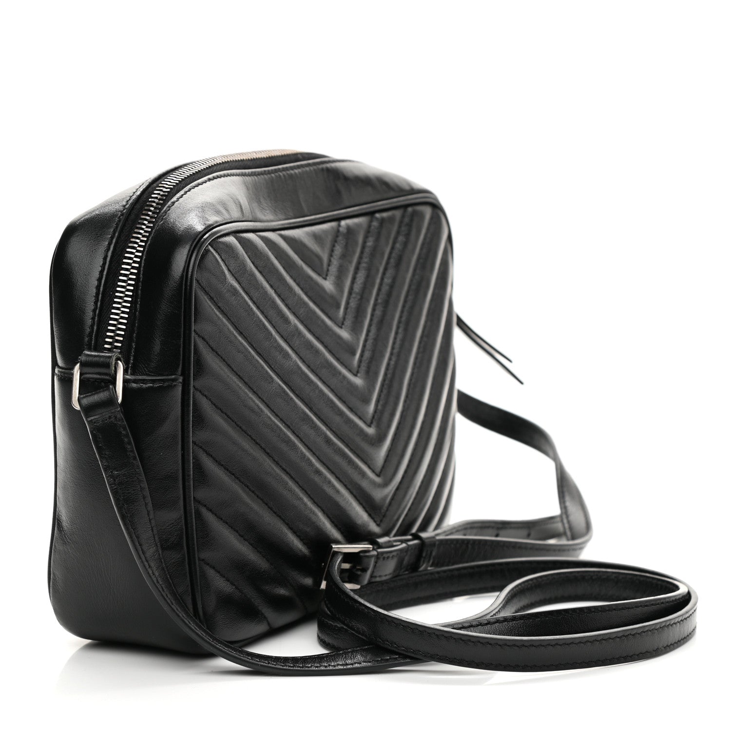 Saint Laurent Calfskin Matelasse Monogram Lou Camera Bag Black 3 of 10