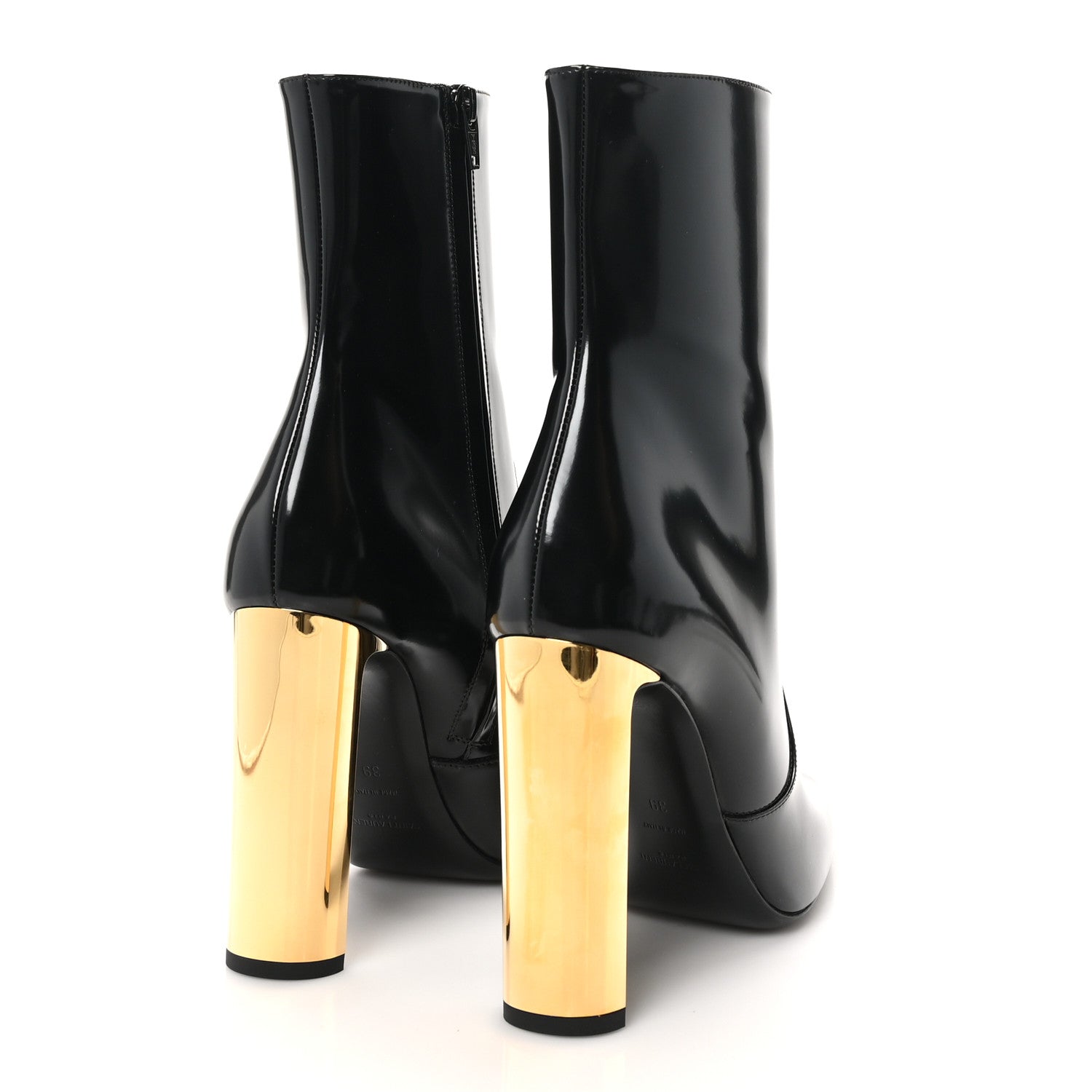 Saint Laurent Vitello Marilyn Auteuil 105 Ankle Zip Boots 39 Black 5 of 8