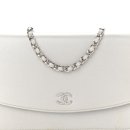 Chanel Caviar Sevruga Wallet on Chain WOC Silver 10 of 14