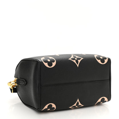 Louis Vuitton Empreinte Monogram Giant Speedy Bandouliere 25 Black Beige 4 of 7