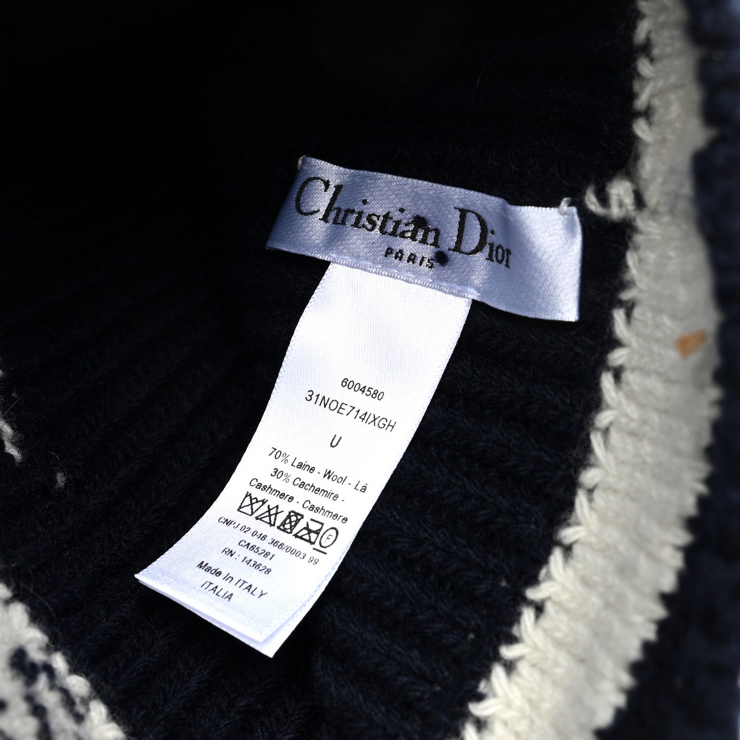 Christian Dior Wool Cashmere Star Beanie Blue Marine 5 of 5