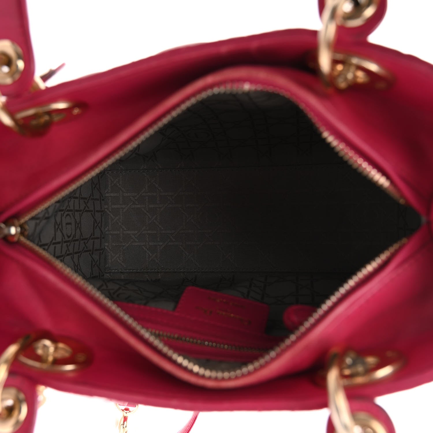 Christian Dior Lambskin Cannage Medium Lady Dior Fuchsia 5 of 12