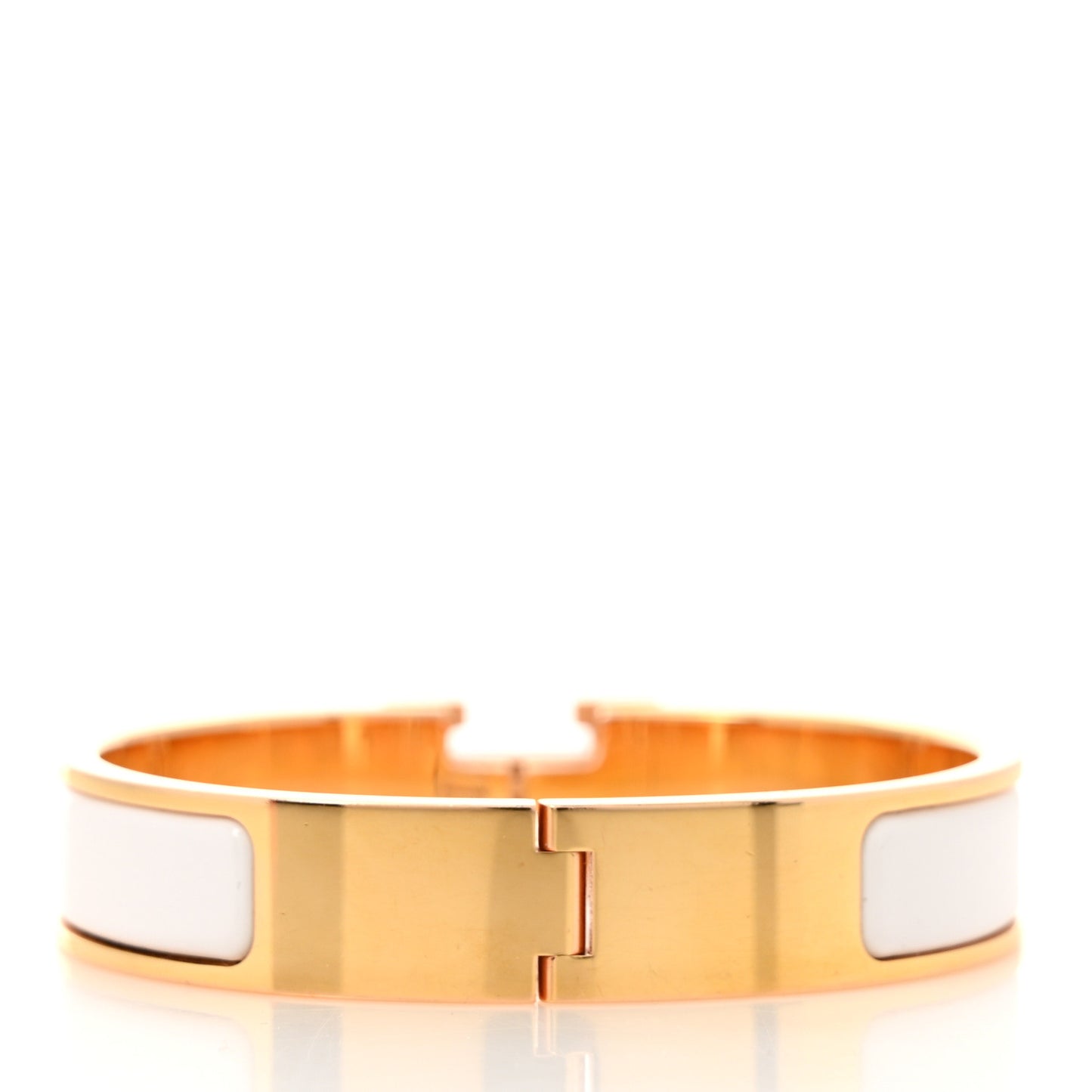 Enamel Narrow Clic Clac H Bracelet PM White