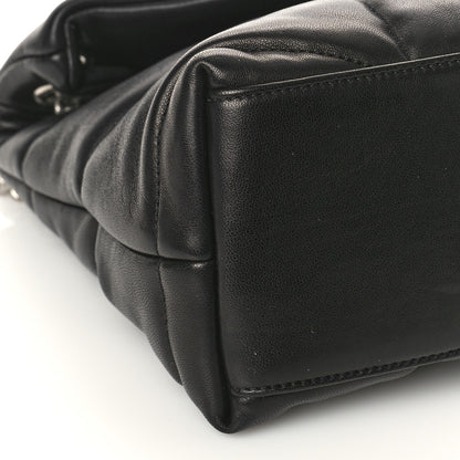 Saint Laurent Lambskin Quilted Small Loulou Puffer Monogram Chain Satchel Black 7 of 8