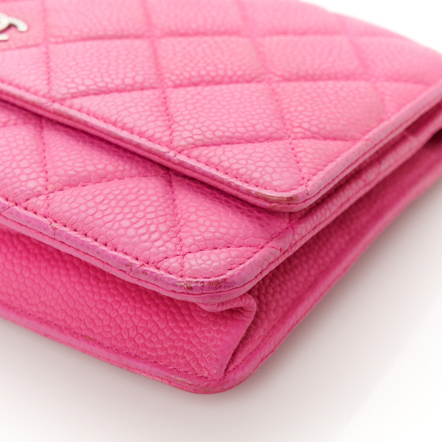 Chanel Iridescent Caviar Quilted Wallet on Chain WOC Pink 12 of 13