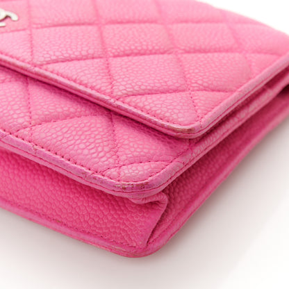 Chanel Iridescent Caviar Quilted Wallet on Chain WOC Pink 12 of 13