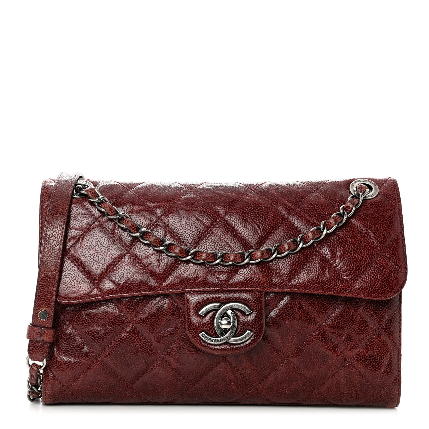Chanel Crumpled Grained Calfskin Medium CC Crave Flap Bordeaux 1 of 10