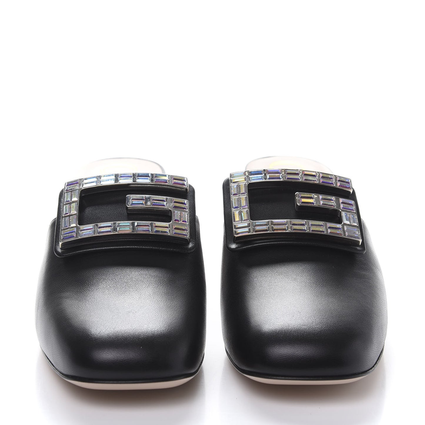 Malaga Kid Crystal Square G Madelyn 60mm Mules 37.5 Black