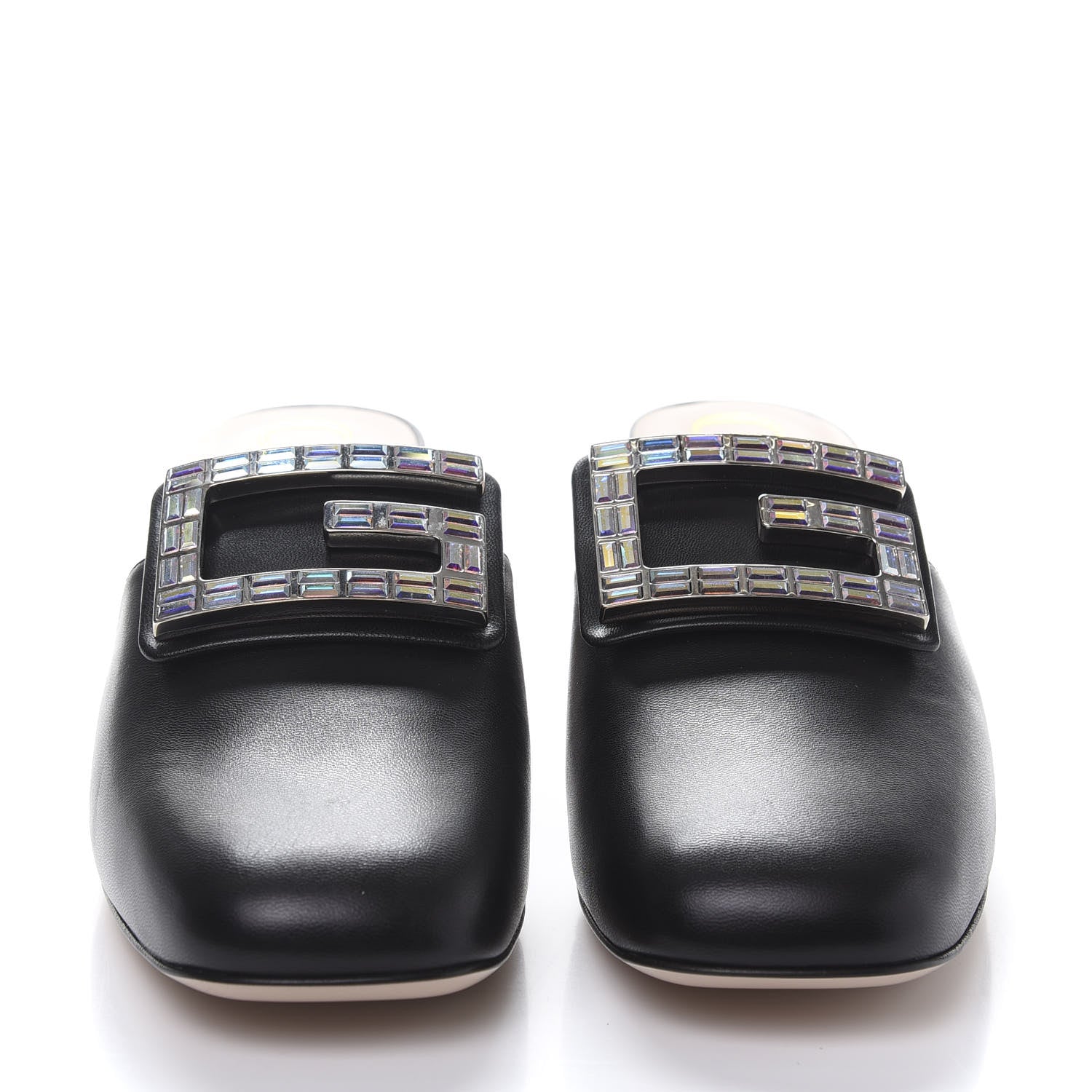 Gucci Malaga Kid Crystal Square G Madelyn 60mm Mules 37.5 Black 2 of 9
