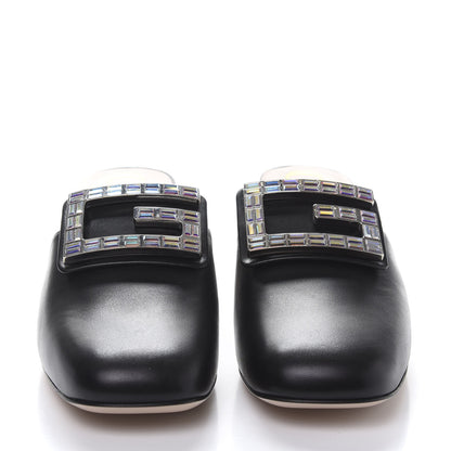 Gucci Malaga Kid Crystal Square G Madelyn 60mm Mules 37.5 Black 2 of 9
