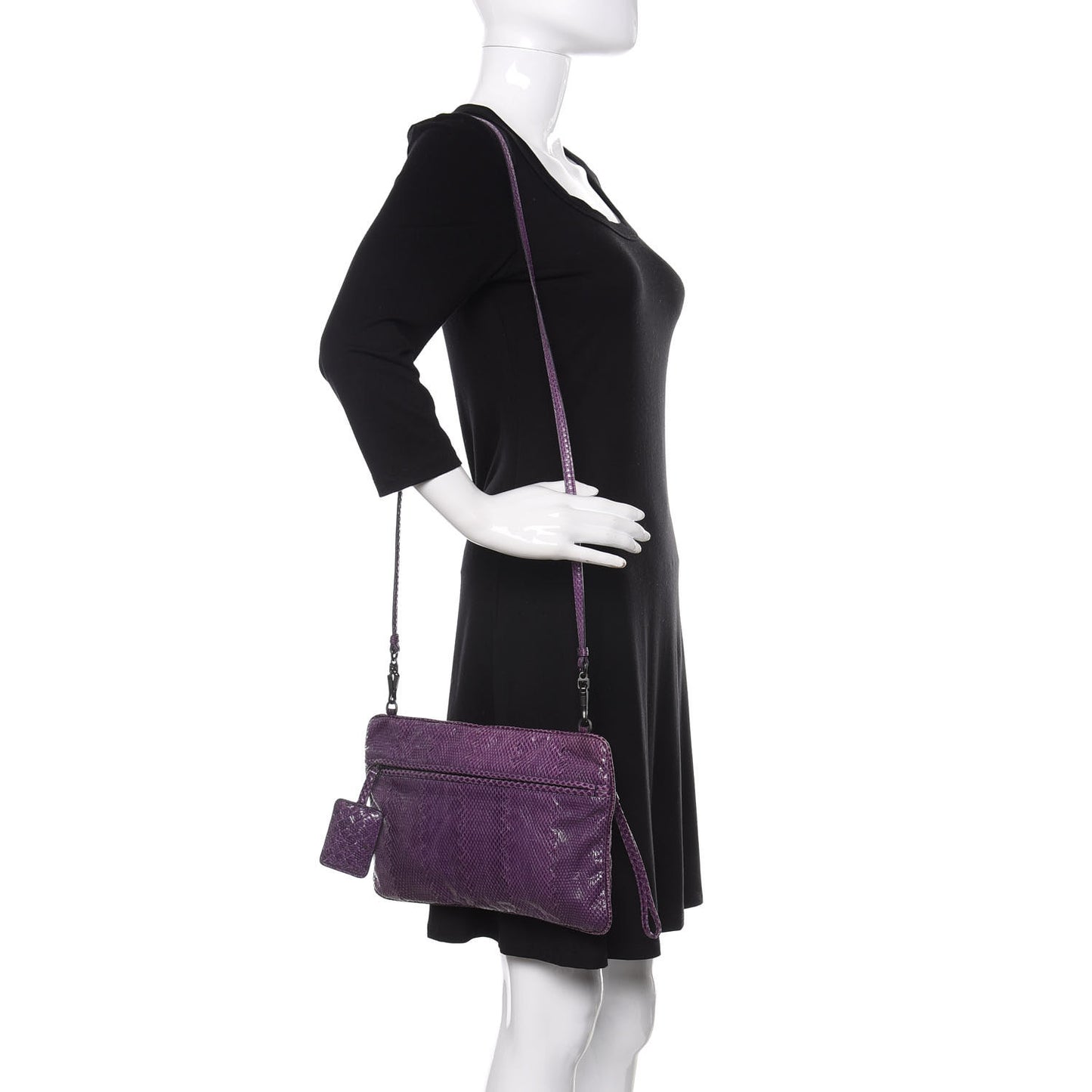 Ayers Snakeskin Flat Clutch Crossbody Purple