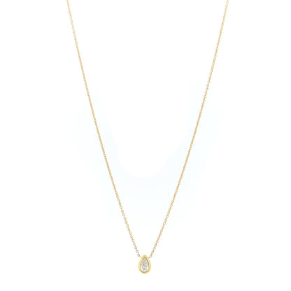 Roberto Coin 18K Yellow Gold Diamond .19ct Pear Cut Pendant Necklace 1 of 5