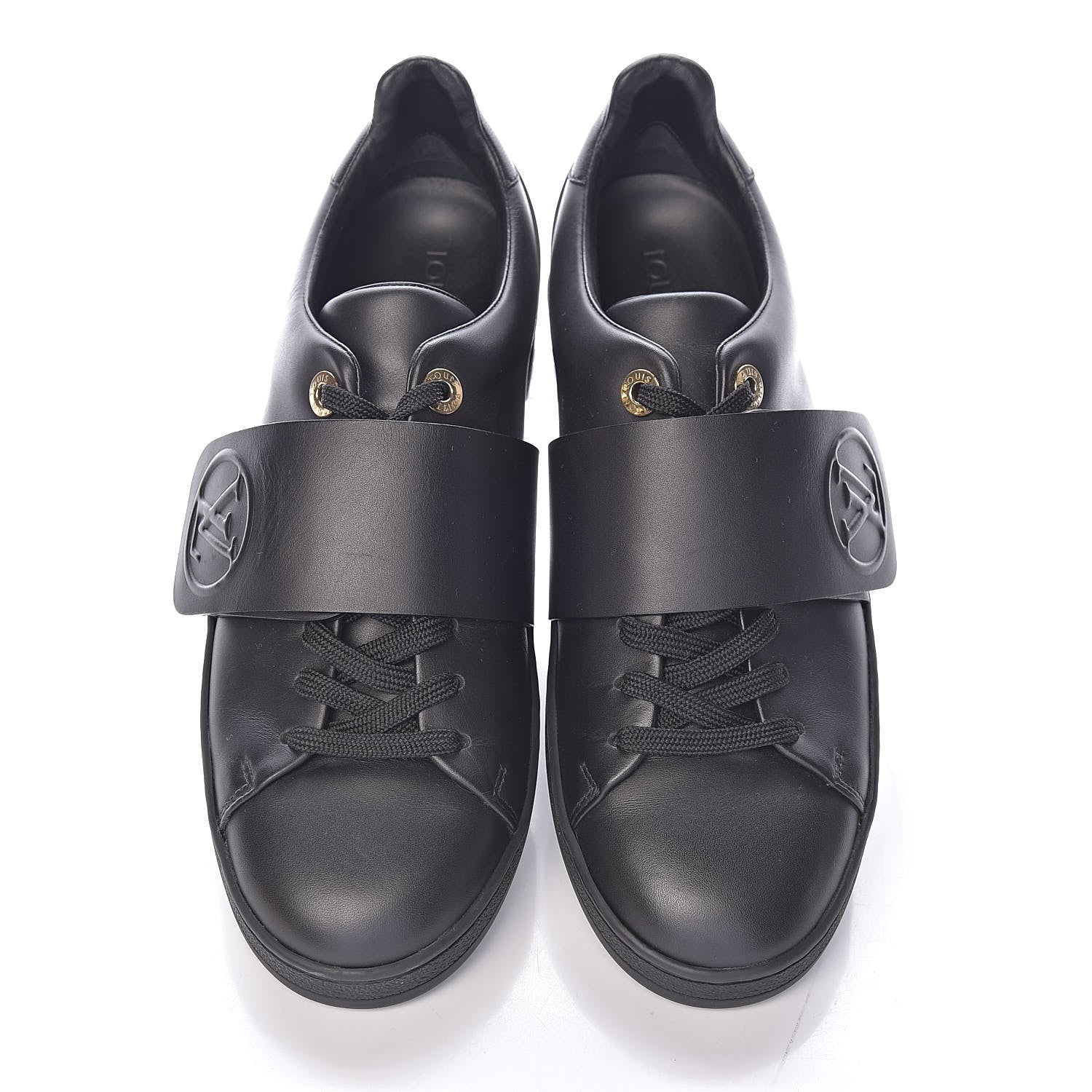 Louis Vuitton Calfskin Frontrow Sneakers 38 Black 10 of 10