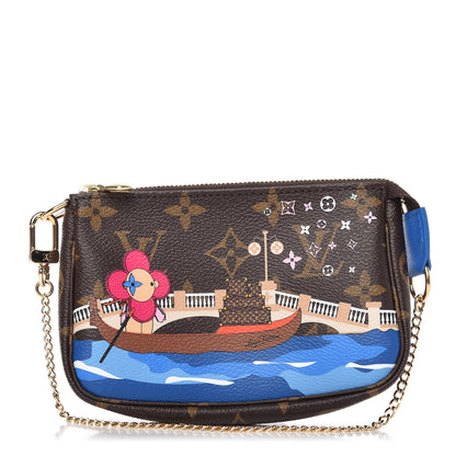 Louis Vuitton Monogram 2019 Christmas Animation Mini Venice Pochette Accessories Blue 1 of 8