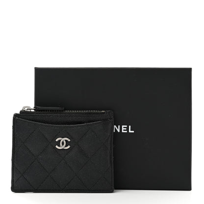 Chanel Caviar Quilted CC Zip Card Holder Black 9 of 9