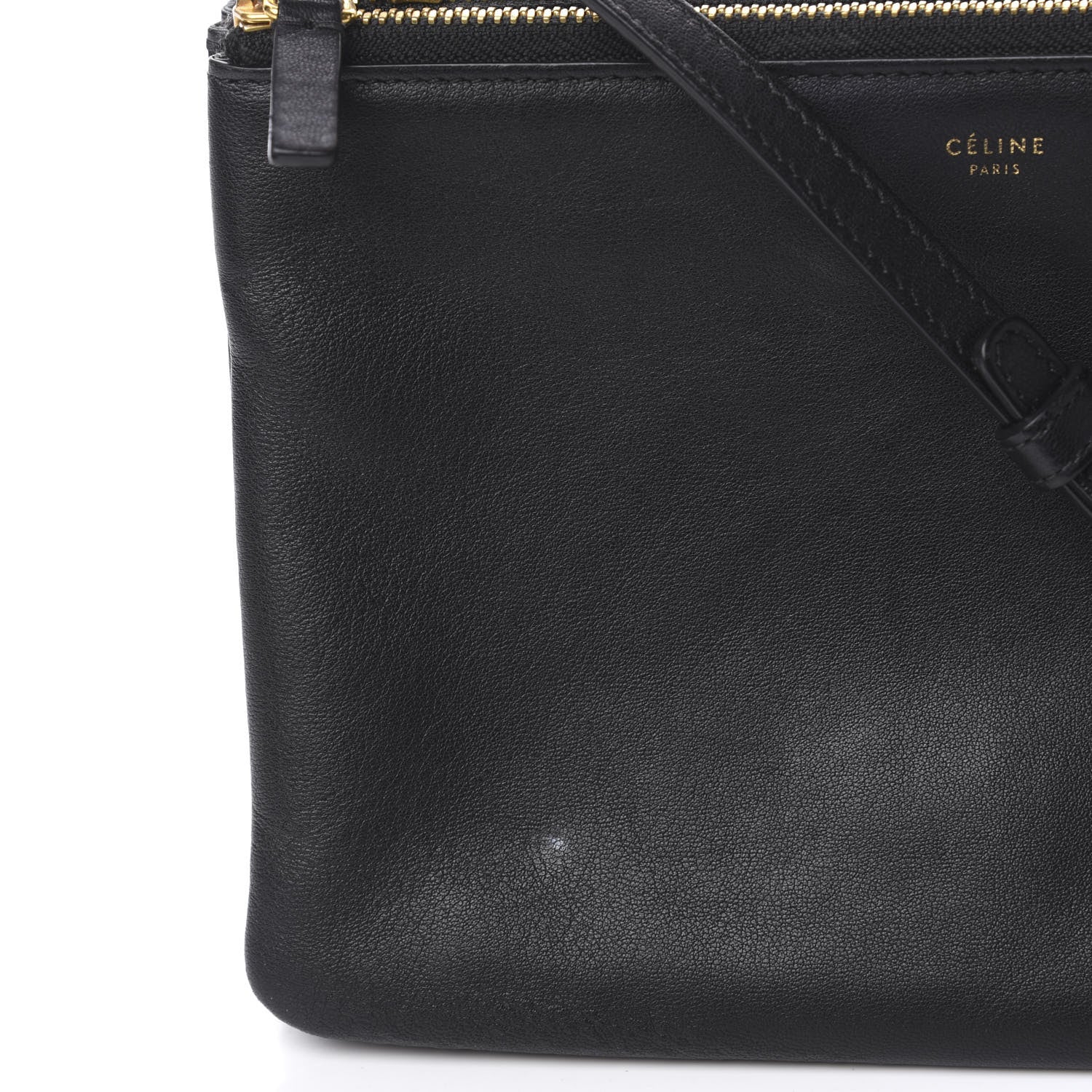 Celine Lambskin Small Trio Crossbody Bag Black 11 of 14