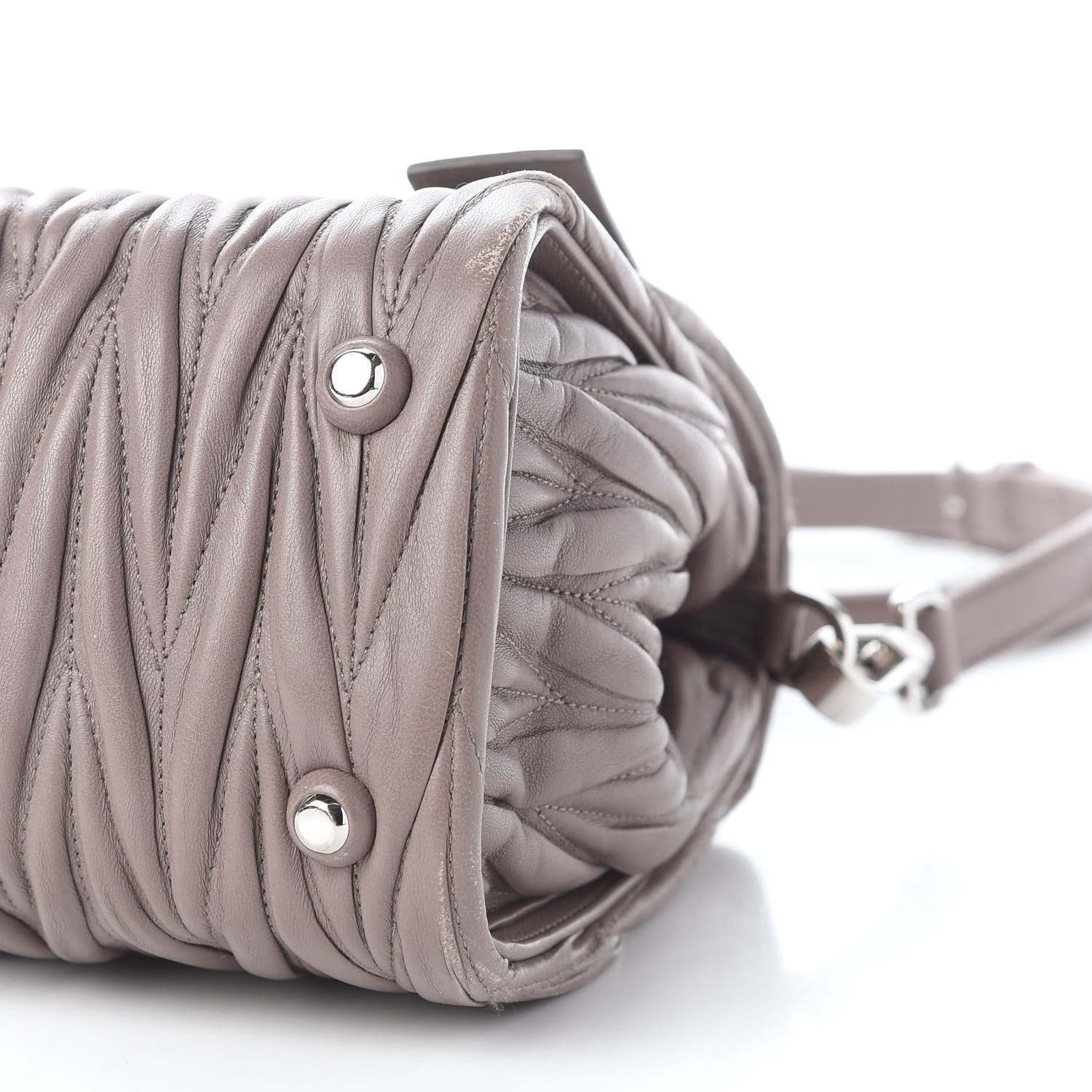 Miu Miu Nappa Matelasse Top Handle Tote Pomice 5 of 10