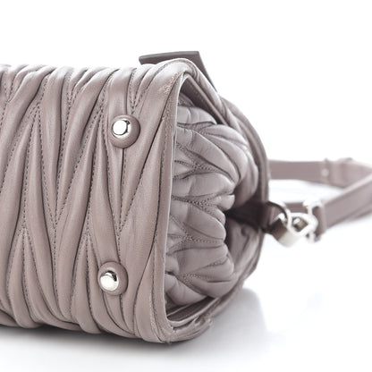 Miu Miu Nappa Matelasse Top Handle Tote Pomice 5 of 10