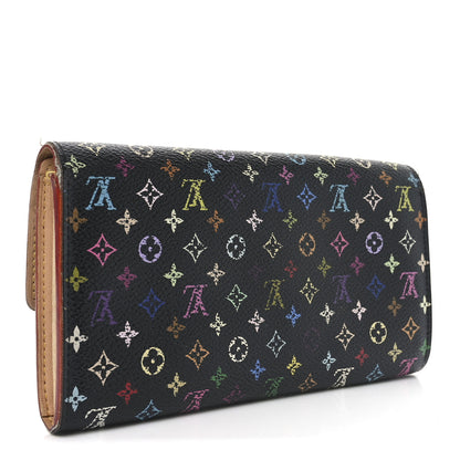 Louis Vuitton Monogram Multicolor Sarah Wallet Black 3 of 10