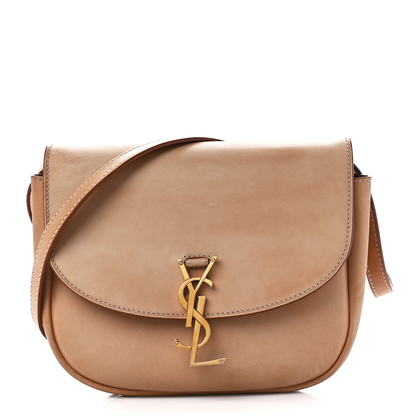 Smooth Vintage Calfskin Monogram Medium Kaia Satchel Gold