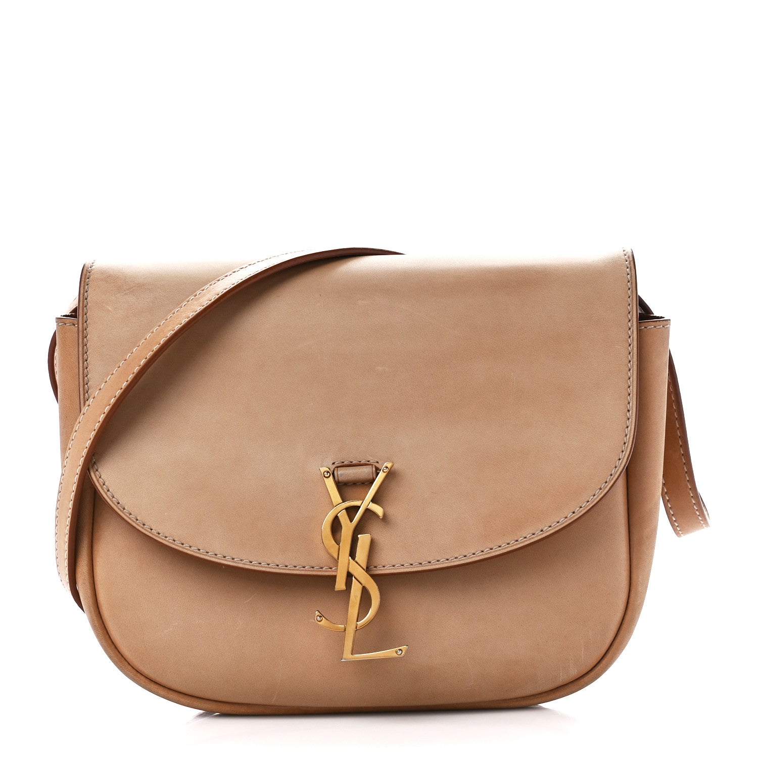 Saint Laurent Smooth Vintage Calfskin Monogram Medium Kaia Satchel Gold 1 of 13