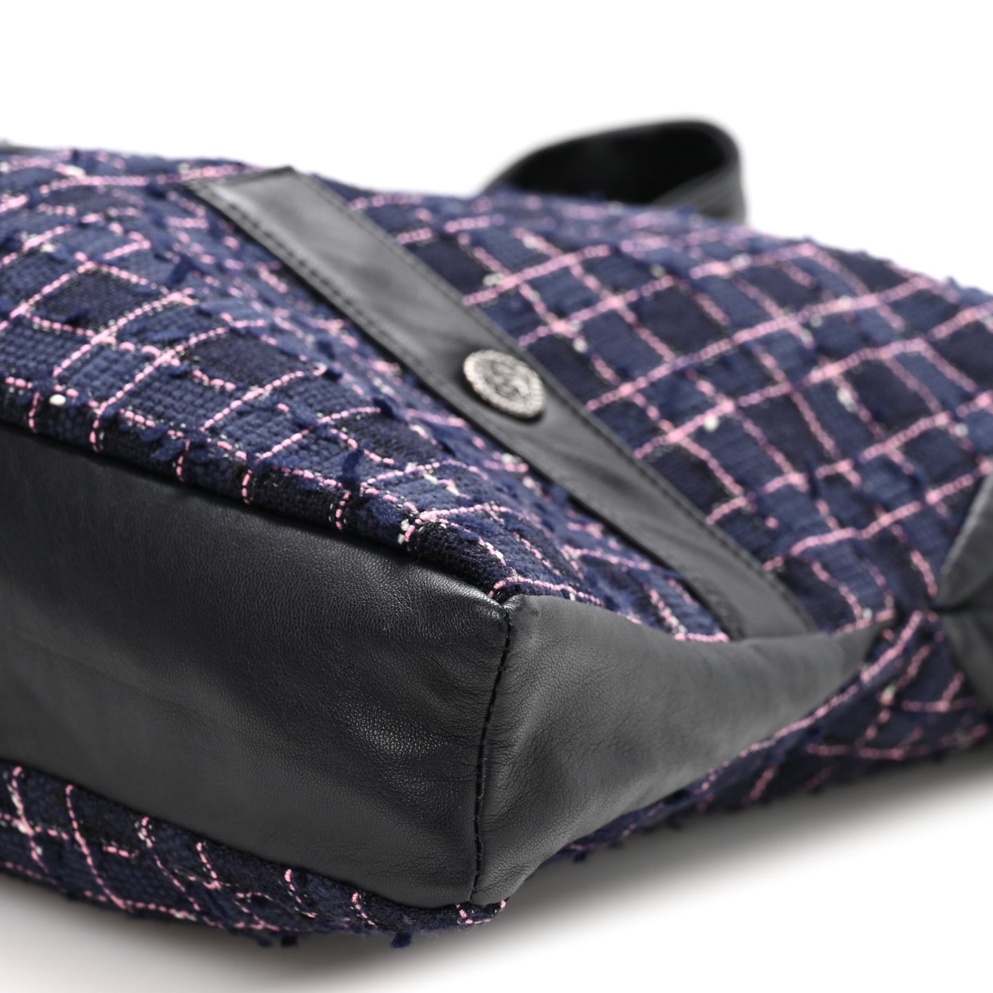 Tweed Lambskin Large Girl Bag Navy Blue Pink