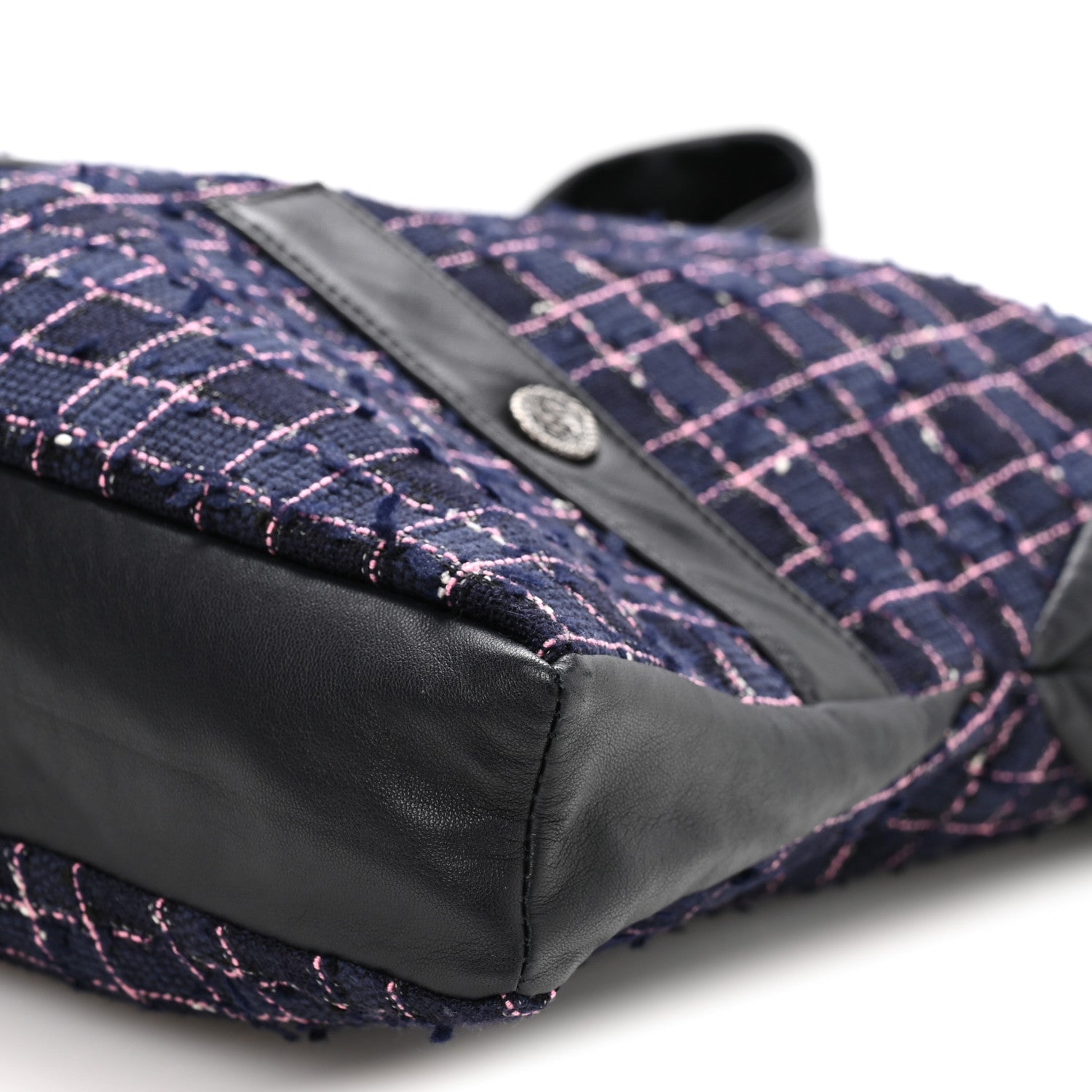 Chanel Tweed Lambskin Large Girl Bag Navy Blue Pink 10 of 10