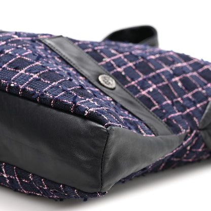Chanel Tweed Lambskin Large Girl Bag Navy Blue Pink 10 of 10