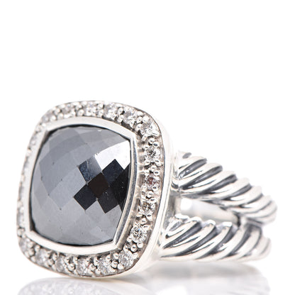 David Yurman Sterling Silver Diamond Hematite 11mm Albion Ring 50 5.5 3 of 6