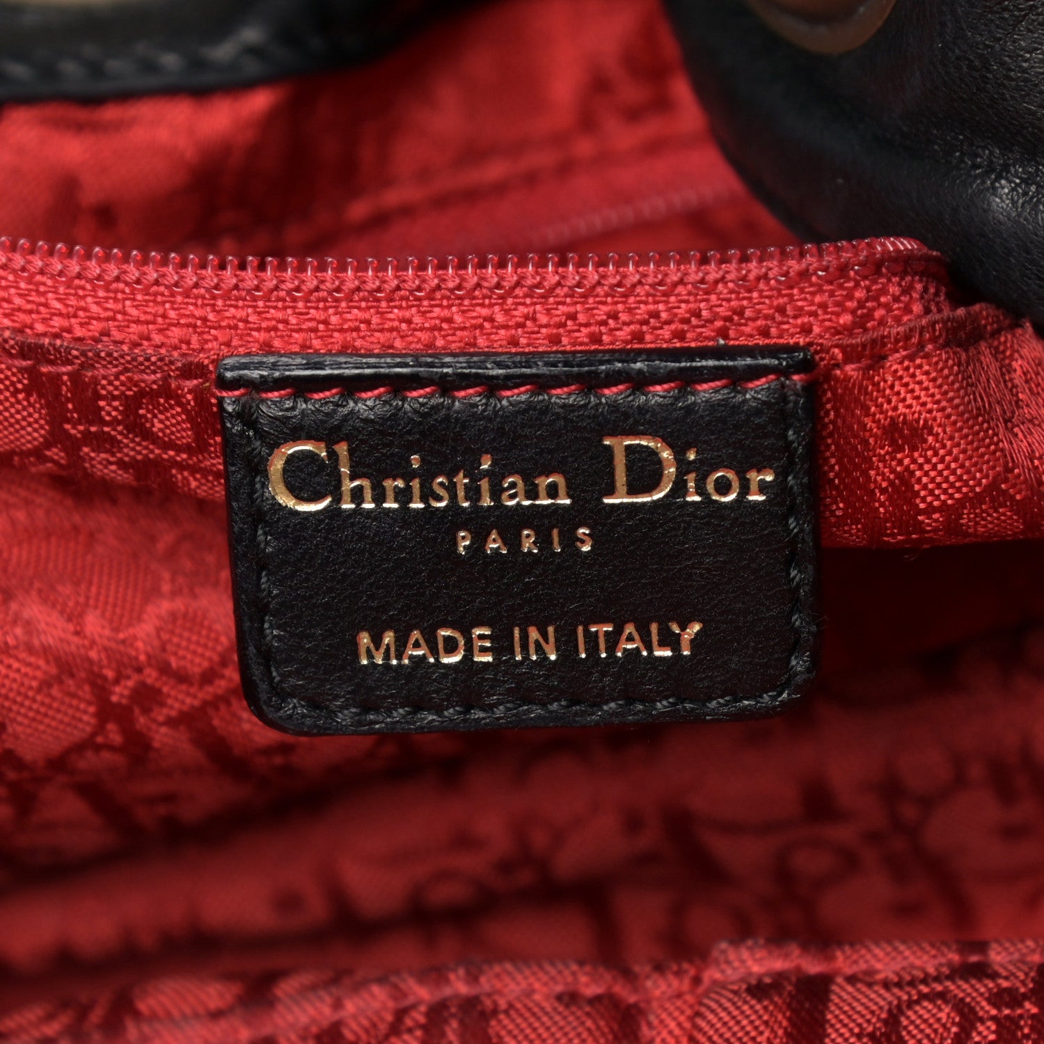 Christian Dior Lambskin Cannage Drawstring Bag Black 6 of 11