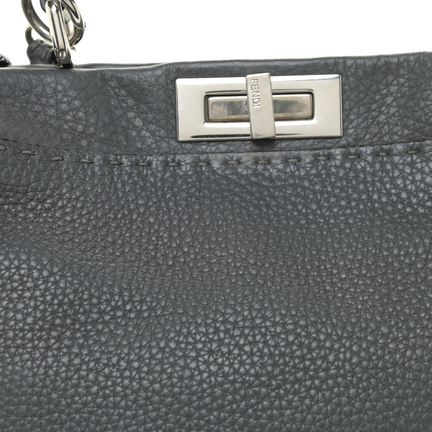 Cuoio Romano Selleria Bi-Color Medium Peekaboo Iconic Satchel Asfalto Latte