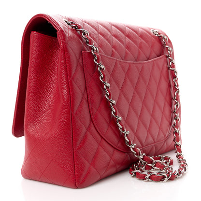 Chanel Caviar Quilted Maxi Single Flap Red 3 of 13