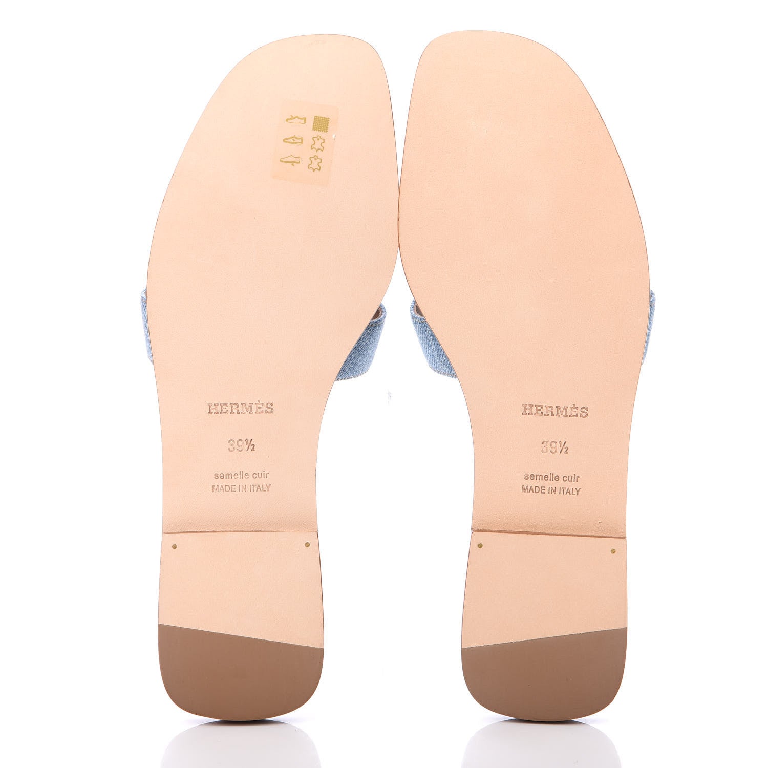 Hermes Denim Oran Sandals 39.5 Bleu Clair 7 of 7