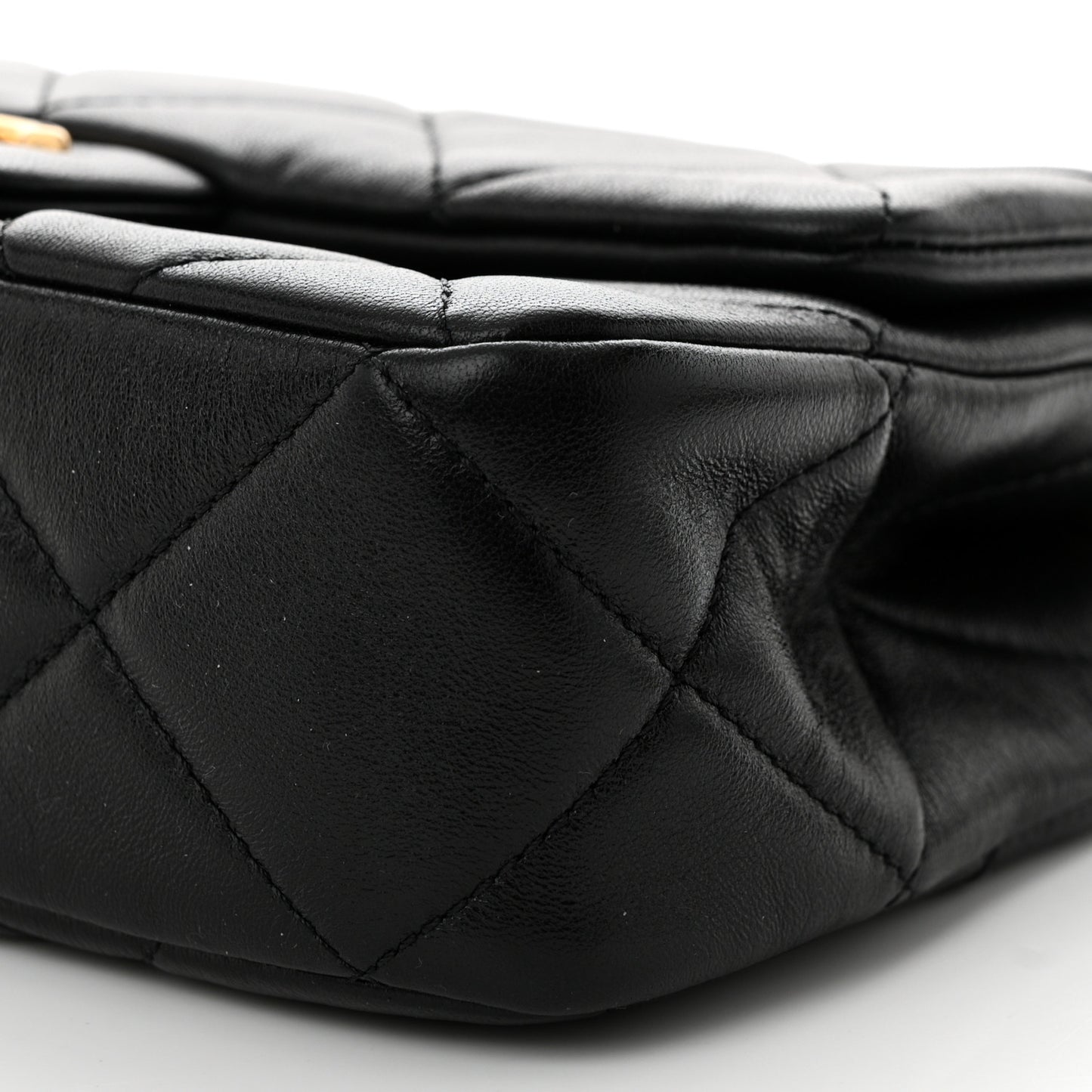 Lambskin Quilted Pearl Small Flap Black