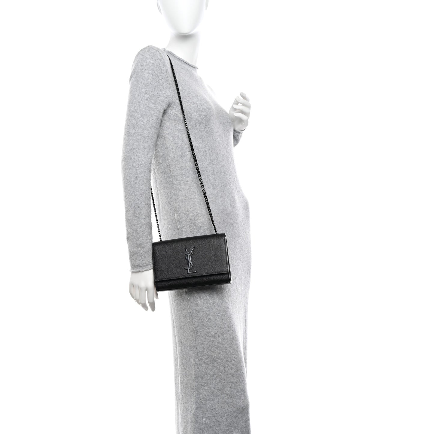 Grain De Poudre Small Monogram Monochrome Kate Satchel Black