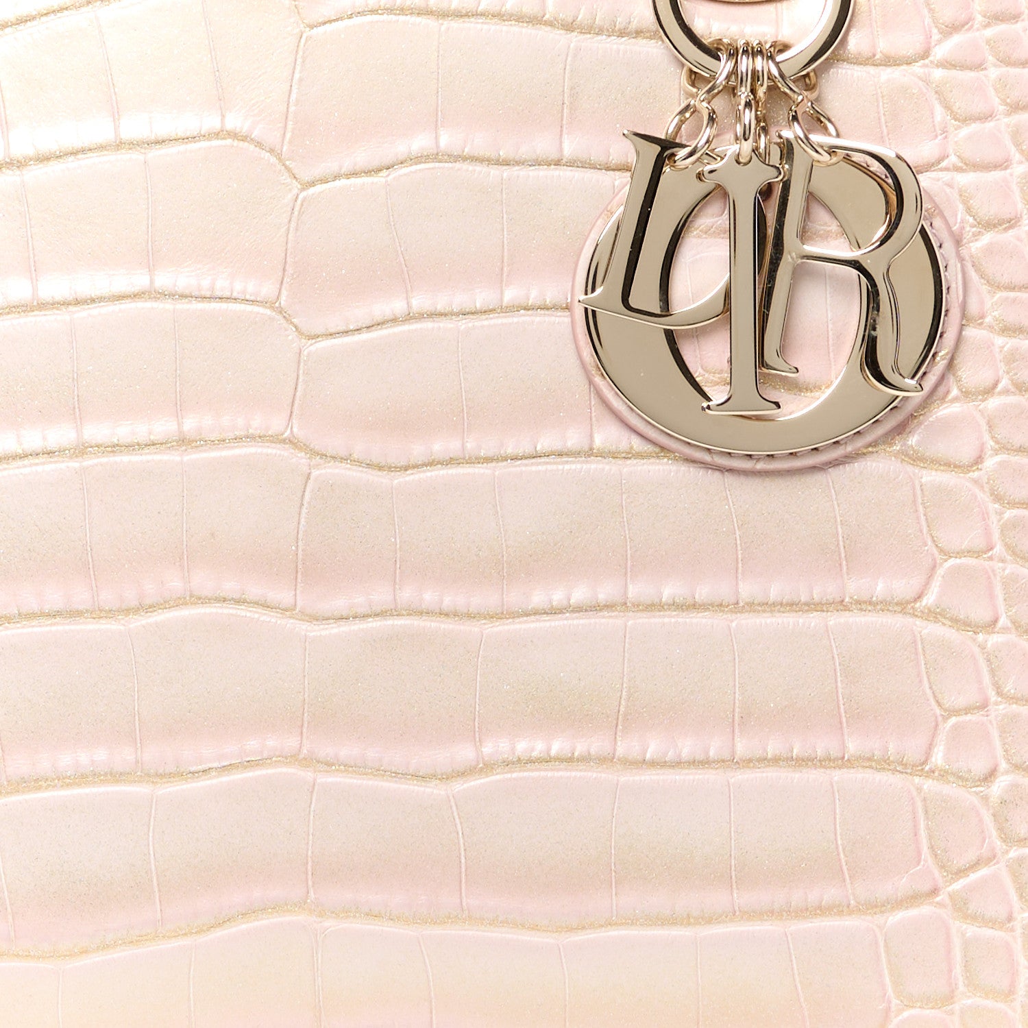 Christian Dior Metallic Alligator Medium Lady Dior Rose 8 of 11