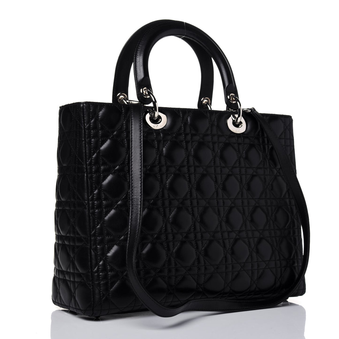 Lambskin Cannage Large Lady Dior Black