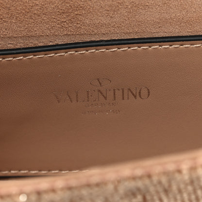 Valentino Garavani Swarovski Crystal Embroidered Vlogo Small Loco Shoulder Bag Crystal Rose Cannelle Silver 6 of 9