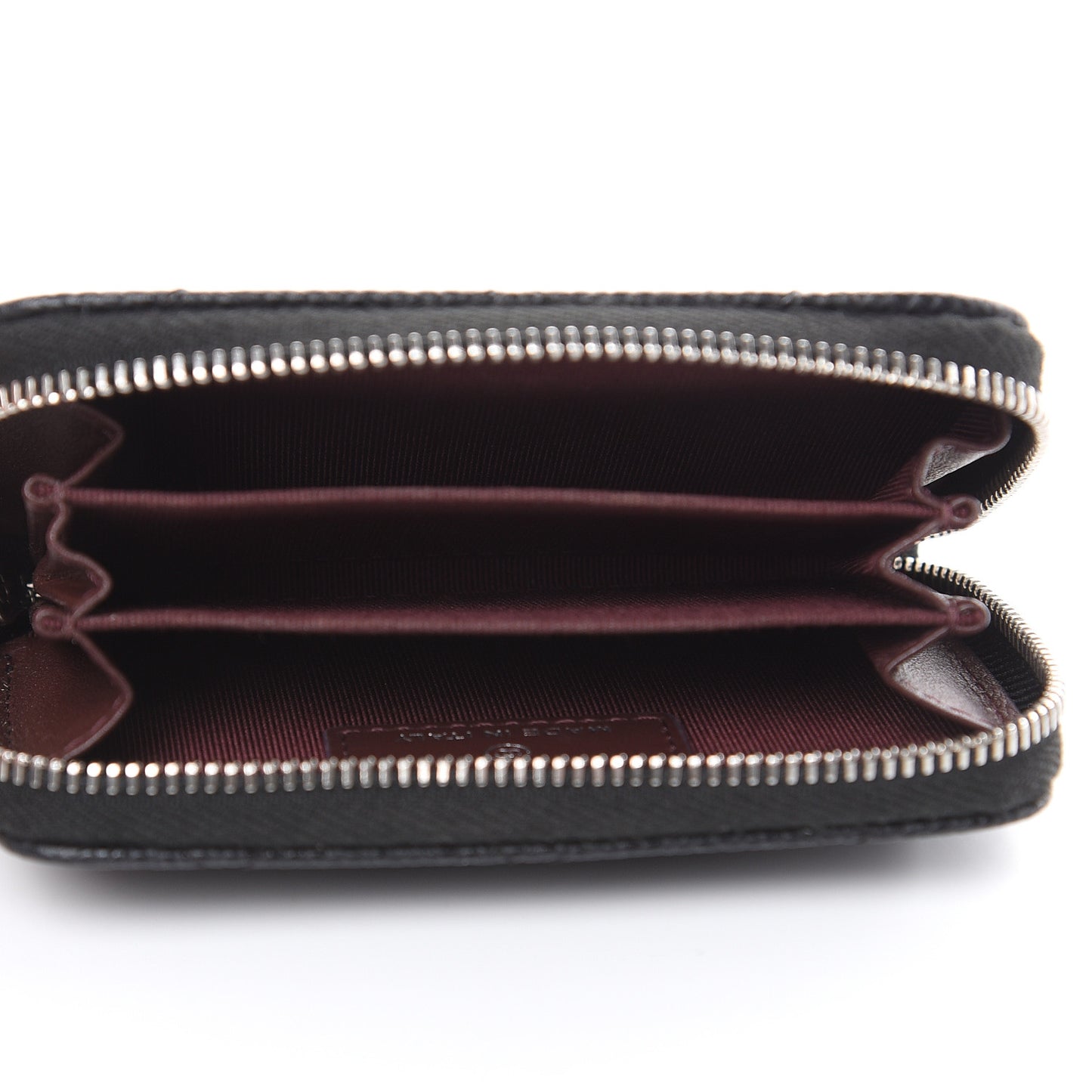 Caviar Quilted Zip Coin Purse Black